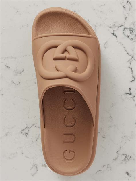 gucci rubber sliders|Gucci miami rubber platform slides.